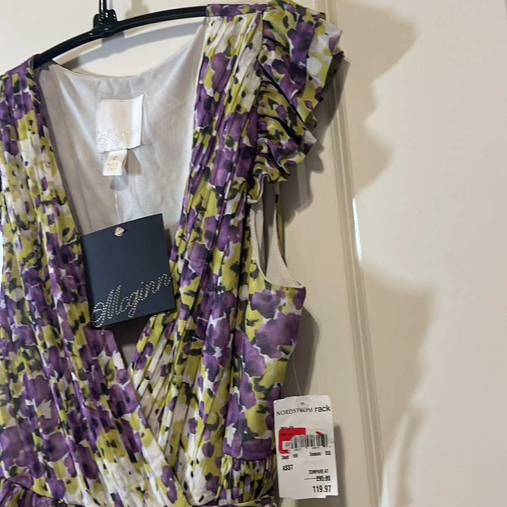 McGinn pleated wrap floral chiffon dress - Picture 6 of 7